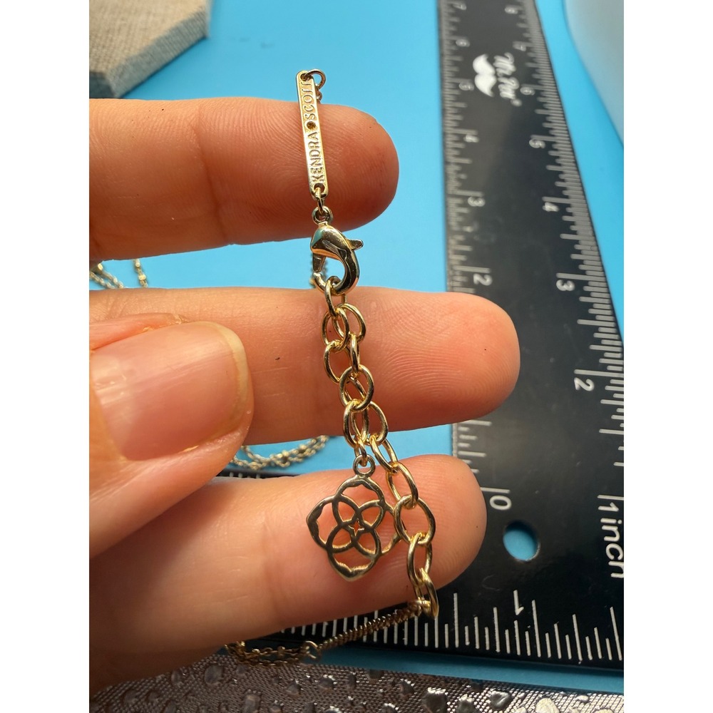 Kendra Scott Ari Heart Multi Strand Necklace Gold Tone Layered Satellite Chain - Picture 4 of 5